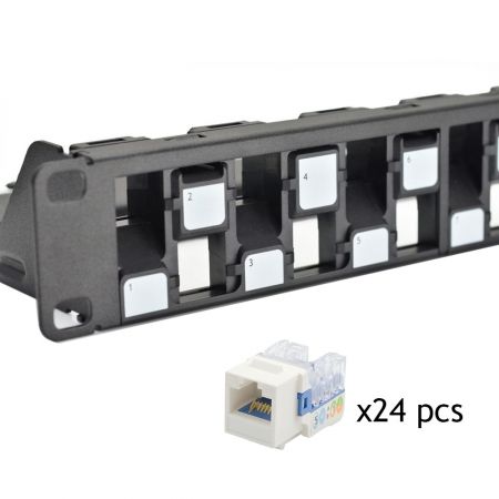 Category 6A - 1U 24-Port UTP Snap-In Type Discrete Panel with Jack